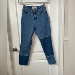 Patchwork High Rise Mom Jeans